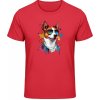 Gildan Soft-Style tričko Dizajn č.1 Dog Superstar červená