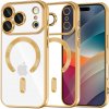 Techsuit – Luxury Crystal MagSafe kryt na iPhone 17 Pro Max – zlatý