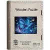 Dřevěné puzzle Fluorescentní motýl A3 Dřevěné puzzle Fluorescentní motýl A3