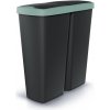 Prosperplast COMPACTA Q DUO čierny so svetlo kapustovým vekom 50 l