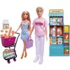 Set bábik v supermarkete s nákupným vozíkom Set bábik v supermarkete s nákupným vozíkom