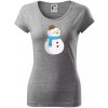 Snehuliak so šálom - Dámske tričko Pure - 2XL ( Tmavosivý melír ) Snehuliak so šálom - Dámske tričko Pure - 2XL ( Tmavosivý melír )
