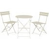 Stôl záhradný /stoličky 2ks biela vonkajšia oceľová súprava Helsingborg V71/pr.60cm Stôl záhradný /stoličky 2ks biela vonkajšia oceľová súprava Helsingborg V71/pr.60cm
