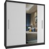 Šatníková skriňa 158 cm Belini čierny mat / biely mat s posuvnými dverami a zrkadlom Výrobca MSE SZP3/1/B/1W1L/AL Šatníková skriňa 158 cm Belini čierny mat / biely mat s posuvnými dverami a zrkadlom Výrobca MSE SZP3/1/B/1W1L/AL