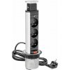 GTV Desktop prodlužovací kabel 60 mm stříbrný 3x zásuvka s uzemněním 2m (AE-BPW3U60-80) GTV Desktop prodlužovací kabel 60 mm stříbrný 3x zásuvka s uzemněním 2m (AE-BPW3U60-80)
