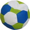 JAKS Mini sedací vak futbalová lopta bielo modro zelený