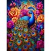 Norimpex Puzzle diamantová maľba Páv s farebnými kvetmi 30 x 40 cm