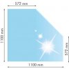 Lienbacher 21.02.982.2, Sklo pod kachle, SKOSENÝ ROH, 110x110 cm, fazeta 20 mm, hr. 8 mm, kalené sklo