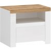 Tempo Kondela Nočný stolík 1S, biely lesk/dub wotan, VILGO Tempo Kondela Nočný stolík 1S, biely lesk/dub wotan, VILGO