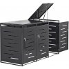 DEMA Box na tri odpadkové nádoby 204 x 81 x 116 cm antracit