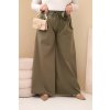 Kesi Dámske nohavice Plus Size s širokou nohavicou a ozdobou v páse Farba: Zelená, Veľkosť: UNI Kesi Dámske nohavice Plus Size s širokou nohavicou a ozdobou v páse Farba: Zelená, Veľkosť: UNI