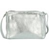 Dámska kožená crossbody kabelka strieborná - Delami Vera Pelle Bandit strieborná Dámska kožená crossbody kabelka strieborná - Delami Vera Pelle Bandit strieborná