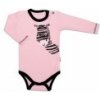 Baby Nellys Body dlhý rukáv, ružové, Zebra, veľ. 62 Baby Nellys Body dlhý rukáv, ružové, Zebra, veľ. 62