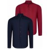 Dewberry G726 pánske košele dual set tmavomodrá - bordová čierna/tmavočervená