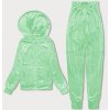 Svetlozelená dámska velúrová súprava s kapucňou na zips (8C1176-127) odstíny zelené XL (42) Svetlozelená dámska velúrová súprava s kapucňou na zips (8C1176-127) odstíny zelené XL (42)