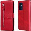 Peňaženkové kožené puzdro Calf Zipper na Oppo Reno 7 5G - Červená Peňaženkové kožené puzdro Calf Zipper na Oppo Reno 7 5G - Červená
