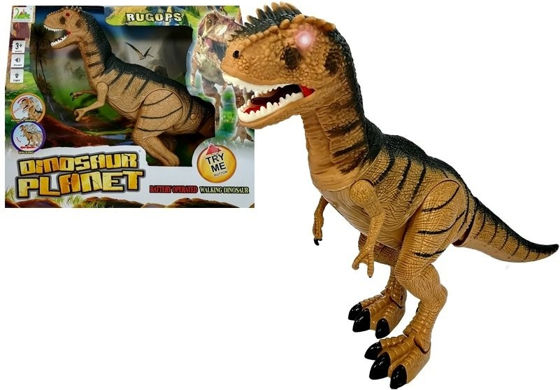 Lean Toys Interaktívny dinosaurus na batérie hnedý
