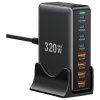 Stolová nabíjačka Essager 320W, GaN, 4xUSB-C + 4xUSB-A EZC320W-QJB0G-Z Stolová nabíjačka Essager 320W, GaN, 4xUSB-C + 4xUSB-A EZC320W-QJB0G-Z