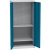 Univerzálna dielenská skriňa s DVB perforáciou, 2 police, modrá Univerzálna dielenská skriňa s DVB perforáciou, 2 police, modrá