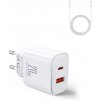 Joyroom 20W nabíjačka USB-A a USB-C + USB-C kábel v balení – biela JR-TCF05 Joyroom 20W nabíjačka USB-A a USB-C + USB-C kábel v balení – biela JR-TCF05