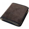 Kožený obal na knihu se zipem - kůže hnědá tmavá semiš Kožený obal na knihu se zipem - kůže hnědá tmavá semiš