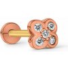 Danfil Labreta Piercingové náušnice DF 6026 z ružového zlata, s diamantmi