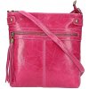 Made In Italy kožená kabelka 727 fuchsia