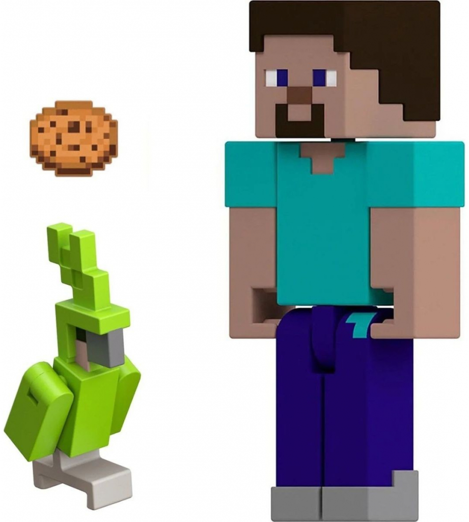 Mattel Minecraft 8 cm Steve s papagájom