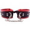 LateToBed BDSM Line High Padded Hand Cuffs Black-Red