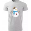 Snehuliak so šálom - Klasické pánske tričko vyššej gramáže - S ( Svetlosivý melír ) Snehuliak so šálom - Klasické pánske tričko vyššej gramáže - S ( Svetlosivý melír )