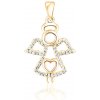 Pozlátený strieborný prívesok so zirkónmi anjel JVD SVLP0967XH2GO00 Pozlátený strieborný prívesok so zirkónmi anjel JVD SVLP0967XH2GO00