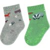 STERNTALER Ponožky protišmykové Zvieratká ABS 2ks light grey melange chlapec veľ. 17/18 cm- 9-12 m 8112323-545-18