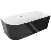 MEXEN/S - Mia voľne stojaca rohová vaňa pravá 160 x 80, biela/čierna, sifón a prepad grafit metal 52691608075P-95 MEXEN/S - Mia voľne stojaca rohová vaňa pravá 160 x 80, biela/čierna, sifón a prepad grafit metal 52691608075P-95