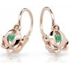 Cutie Jewellery Detské náušnice z ružového zlata C2218-10-X-4 zelená Cutie Jewellery Detské náušnice z ružového zlata C2218-10-X-4 zelená