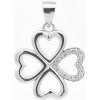 Šperk Holíč Strieborný prívesok štvorlístok s kamienkami TM9