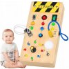 DREVENÁ MANIPULAČNÁ TABUĽA MONTESSORI SPÍNAČ SVETLA LED PRE DETI 3+ DREVENÁ MANIPULAČNÁ TABUĽA MONTESSORI SPÍNAČ SVETLA LED PRE DETI 3+