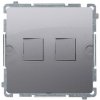Kryt zásuvky tel/dát. 2xRJ12/RJ45 plochá nerez metal. SIMON Basic (simon) Kryt zásuvky tel/dát. 2xRJ12/RJ45 plochá nerez metal. SIMON Basic (simon)