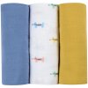 Textilné plienky z bavlneného mušelínu Cotton Muslin Cloths Beaba Teckel sada 3 kusov 70*70 cm od 0 mes modro-béžové Textilné plienky z bavlneného mušelínu Cotton Muslin Cloths Beaba Teckel sada 3 kusov 70*70 cm od 0 mes modro-béžové