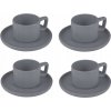 Berlinger Haus 4 dielna sada hrnčekov s podšálkou MATT GREY ASPEN BH/10018 100 ml