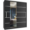 Šatníková skriňa 133 cm Belini čierny mat s posuvnými dverami a zrkadlom MBP SZP2/2/B/B/0/AL Šatníková skriňa 133 cm Belini čierny mat s posuvnými dverami a zrkadlom MBP SZP2/2/B/B/0/AL