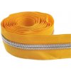 Zips metráž / 5 mm / sýto žltý / oranžový / strieborné zúbky Zips metráž / 5 mm / sýto žltý / oranžový / strieborné zúbky