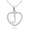 Minet Strieborný náhrdelník písmeno v srdiečku