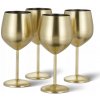 Oak & Steel Sada 4 nerezových pohárov na víno – zlatý matný dizajn 500 ml Oak & Steel Sada 4 nerezových pohárov na víno – zlatý matný dizajn 500 ml