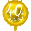 PartyDeco Fóliový balón 40 th birthday zlatý (45 cm) PartyDeco Fóliový balón 40 th birthday zlatý (45 cm)