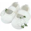 Ecru nechodné topánočky pre dievčatká z umelehého hodvábu na krst