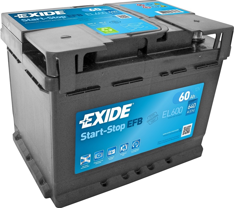 Exide Start-Stop EFB 12V 60Ah 640A EL600