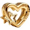 Pandora Pozlátená korálka Dierované rodinné srdce a hviezdy Shine Moments 762829C00 Pandora Pozlátená korálka Dierované rodinné srdce a hviezdy Shine Moments 762829C00