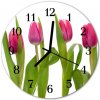 Nástenné sklenené hodiny Tulipány fi 30 cm Nástenné sklenené hodiny Tulipány fi 30 cm