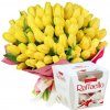 Žlté tulipány + Raffaello - od 20 do 100 kusov: 30 Žlté tulipány + Raffaello - od 20 do 100 kusov: 30