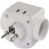 EMOS Rozbočovacia zásuvka 3× guľatá, 2× USB P0024U EMOS Rozbočovacia zásuvka 3× guľatá, 2× USB P0024U